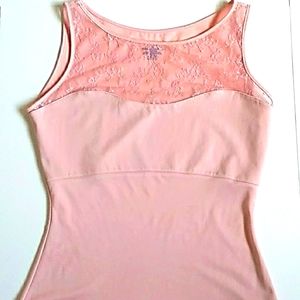 SPANX TOP PINK LACE XL EXTRA BRA SHELF